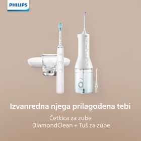 Četkica za zube Philips Sonicare Diamond Clean White + Tuš za zube HX3866/41 Power Flosser