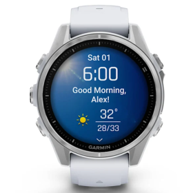 Pametni Outdoor sat Garmin Fenix 8 43mm AMOLED silver, whitestone remen