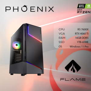 Računalo Phoenix FLAME Y-619 AMD Ryzen 5 7600X/16GB DDR5/NVME SSD 1TB/650W 80+ Bronze/RTX 4060TI 8GB/Windows 11 PRO