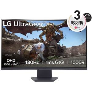 Monitor 32" LG 32GS60QC, VA, QHD, 180Hz,1ms, zakrivljeni