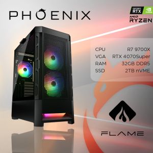 Računalo Phoenix FLAME Y-606 AMD Ryzen 7 9700X/32GB DDR5/NVME SSD 2TB/650W 80+ GOLD/RTX 4070 SUPER 12GB