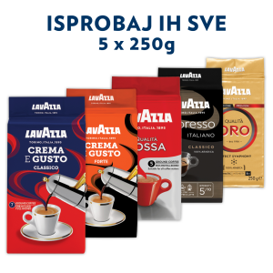 Kava LAVAZZA MIX mljevena - ISPROBAJ IH SVE - 5x250g