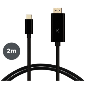 KSIX adapter kabel USB C na HDMI 2m crni 4K 10Gbps 60Hz