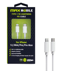 MAXMOBILE DATA KABEL I-PHONE LIGHTNING-TYPE C PD 3A,20W 1.5m bijeli