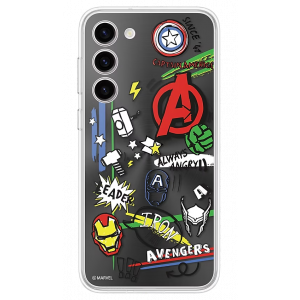 Pozadina za zaštitnu masku s okvirom Marvel Doodle za Samsung Galaxy S23+ crna GP-TOS916HICBW