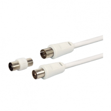 GBC antenski kabel + 9.5mm m/m adapter high-quality bijeli 1.5m