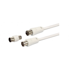 GBC antenski kabel + 9.5mm m/m adapter bijeli 5.0m