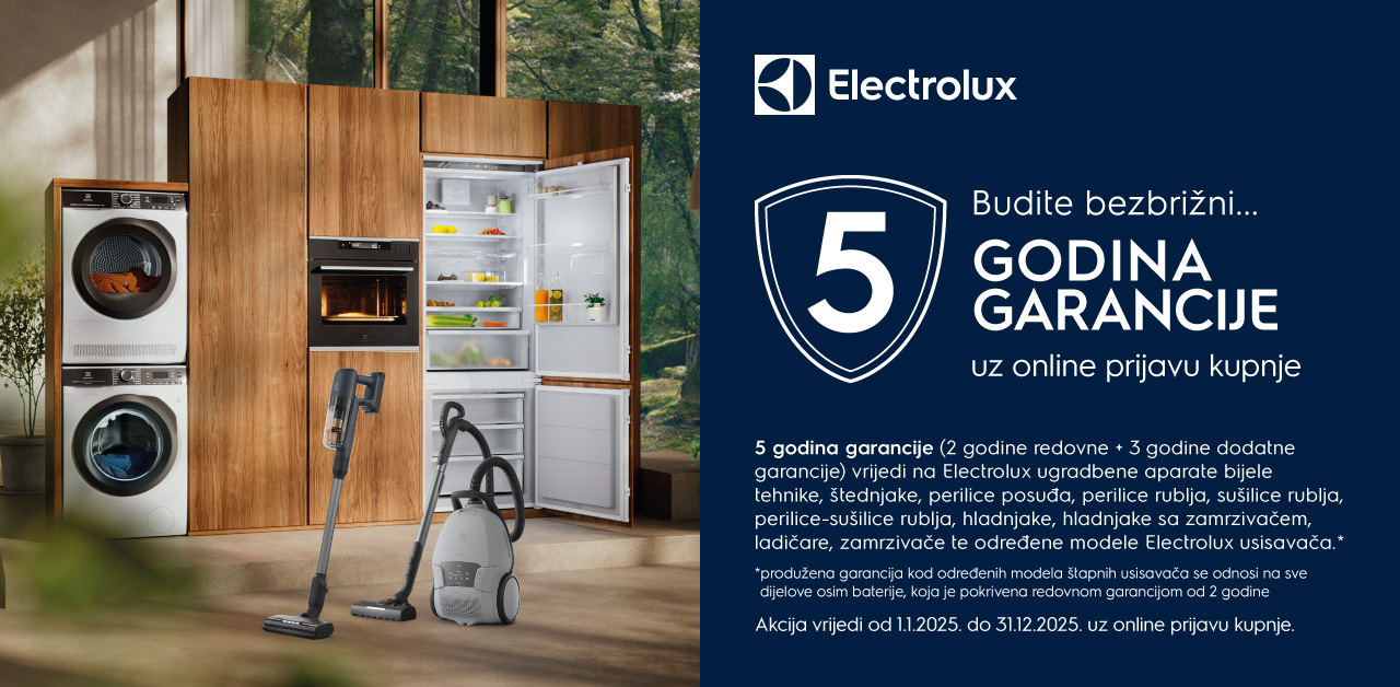 Budite bezbrižni uz 5 godina garancije na Electrolux velike kućanske uređaje