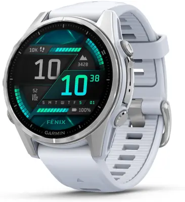 Pametni Outdoor sat Garmin Fenix 8 43mm AMOLED silver, whitestone remen