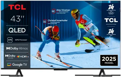 TV TCL 43P7K, 109.2cm (43"), QLED, 4K UHD SMART TV, GOOGLE TV