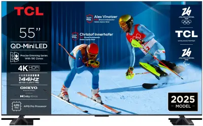 TV TCL 55C6K, 139.7cm (55"), QD-Mini LED, 4K UHD SMART TV, GOOGLE TV