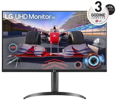 LG 32" UltraFine Monitor 32UR550K-B, VA 4K UHD, 60Hz, 4ms, Dynamic Action Sync, AMD FreeSync, DisplayPort, 2x HDMI, Pivot, Zvučnici