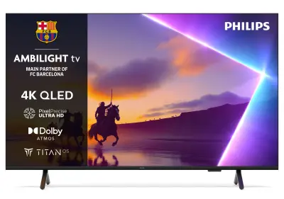 TV PHILIPS 75PUS8510, 190.5cm (75"), QLED, UHD 4K Smart TV, Titan OS - Ambilight