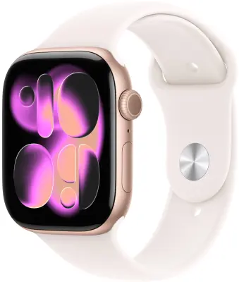 Apple Watch Series 11 GPS 42mm Rose Gold Aluminium Case with Light Blush Sport Band - S/M
